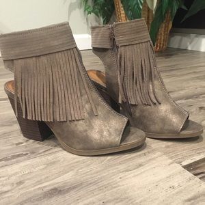 Metallic Fringe Bootie
